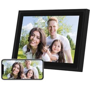 AEEZO Digitale fotolijst met wifi, 10 inch touchscreen, FHD, 2K-display, smart fotolijst met 16 GB geheugen, eenvoudige installatie voor het delen van foto's en video's, automatische rotatie (zwart)