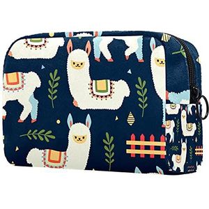 Cosmetische tas voor vrouwen,Schattige ruime make-up tassen reizen tropische flamingos mariene strepen toilettas accessoires organizer als geschenken