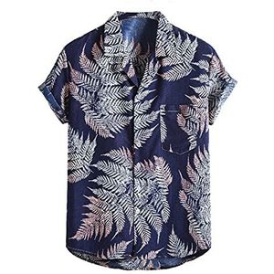 ERZU Mannen Hawaiian Shirts Bloemen Kleurrijke Printing Turn Down Kraag Ademend Shirts Zomer Casual Korte Mouw Tops