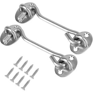 Deurvergrendelingen - Roestvrij Staal - 10 cm - Deurslot - Deurhaak - Raamhaak voor Poort en Garage