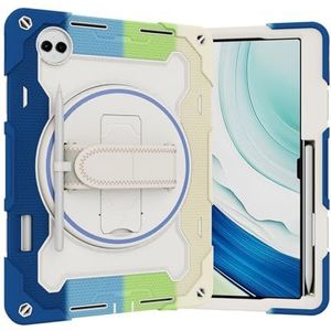 Tablet PC-hoes Kinderhoes compatibel met Huawei MatePad Pro 13,2 inch 2023, elastische beugel met meerdere hoeken + 360 ° verstelbare draaibare handriem Drie-in-één onbreekbare schaal, valbestendig, s