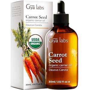 Gya Labs biologische wortelzaadolie - 100% pure en natuurlijke ongeraffineerde koudgeperste wortelolie van therapeutische kwaliteit voor haargroei, hoofdhuid, huid, gezicht en massage (30ml)