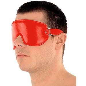 Ledapol - Split leder oogklep/oogverband met elastische band rood - Gr. S-L