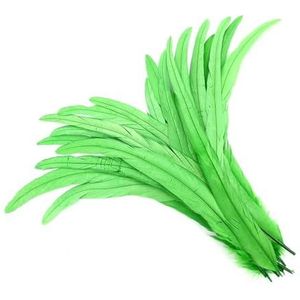 100 stks/partij natuurlijke haan staartveren handwerk hoofdtooi accessoires carnaval pluimen vakantie decoratie tafel centerpieces-groen-30-35cm 12-14inch