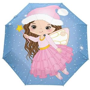 Jeansame schattig meisje engel baby douche vouwen compacte paraplu automatische zon regen parasols voor vrouwen mannen kind jongen meisje