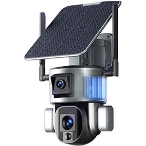 Beveiligingscamera Buiten, 4K Solar Security Camera 4G Sim-kaart 10X Zoom Dual-Lens Dual Screen 8MP Camera outdoor PTZ Humanoid Tracking Waterdichte Cam Voor Huisbeveiliging Buiten Binnen (Color : 4G