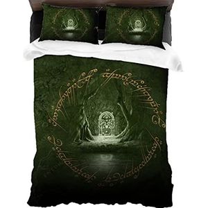ANSSON The Lord of The Rings Beddengoed, The Lord of The Rings Kinderdekbedovertrek, zachte pluizige dekbedovertrekken en 2 kussenslopen (135 x 200 cm + 2 x 80 x 80 cm, ringen2)