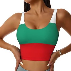 Bulgaarse Vlag Print Comfortabele Vrouwen Sport Vest Yoga Workout Vest Voor Vrouwen Lichtgewicht Zomer, Zwart, S