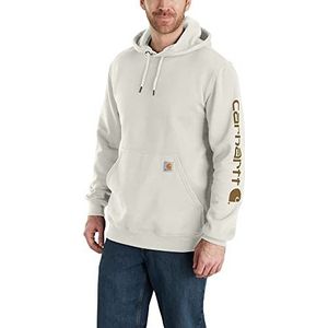 Carhartt Men's Midweight Sleeve Logo Hooded Sweatshirt (Regular and Big & Tall Sizes), Malt, Large