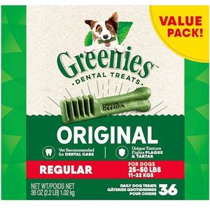 Greenies Original Regular Size 36 count 36 oz Dental Chew Treats for Dogs