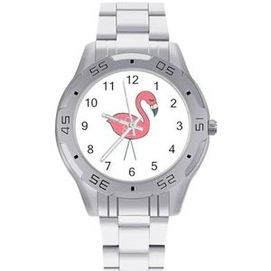 Roze Flamingo Mannen Zakelijke Horloges Legering Analoge Quartz Horloge Mode Horloges