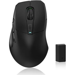 KYSONA Draadloze gamingmuis, 26000 DPI, 8K polling-snelheid, Tri-Mode 2,4 GHz/USB-C/Bluetooth ergonomische muis met webgestuurde, ijskoelende coating, oplaadbare gamingmuizen voor laptop/pc/Mac/tablet