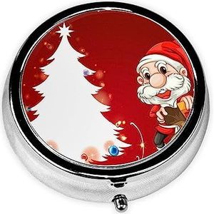 Merry Christmas Gedrukt Pil Doos 3 Compartiment Geneeskunde Pil Case Leuke Geneeskunde Organizer Reizen Pillendoos Draagbare Pil Container Houder