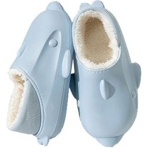 Pluche pantoffels, antislip, warme winter pantoffels, zachte, comfortabele pantoffels van traagschuim, waterdichte katoenen pantoffels (Color : Blue, Size : 38-39/25cm)