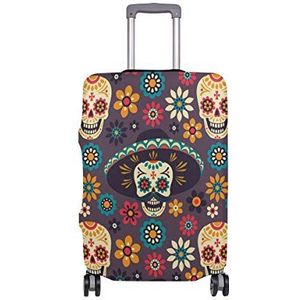 hengpai Skull Flora Travel Bagage Protector koffer Hoes S 45,7-50,8 cm