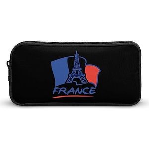 Frankrijk Eiffel Vlag Grappige Pen Case Potlood Hoge Capaciteit Pouch Briefpapier Tas Make-up Cosmetische Organizer voor Mannen Vrouwen, Stijl, 22*12*5cm, MHXYZHW