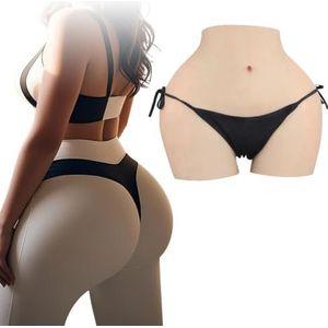 Adima Siliconen Huge Buttock Panty Heupversterker Shaper Push Up Shorts Sissy Butt Verstevigde Ondergoed voor Crossdresser Cosplay,Bruin,Basic