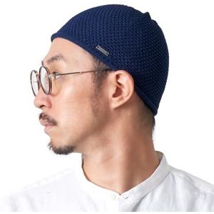 Mens Summer Kufi Skull Cap - Cotton Skullcap Muslim Prayer Hat Tight Fitting Dad Hat Men Beanie Hat Womens Chemo Hat Navy