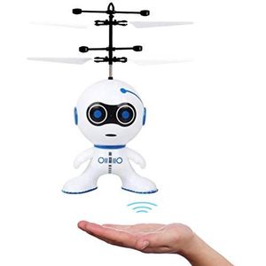 BSTCAR Vliegende robotspeelgoed, infraroodsensor, helikopter, robotvliegrobot met ledlicht, mini vliegende robot, helicopter, outdoorspel voor kinderen