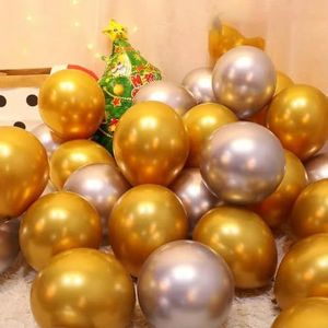 10/30pcs Kerst Latex Ballon Gouden Groene Ballon Confetti Lucht Kerstboom Verjaardagsfeestje Kinderdecoratie Bruiloft Leveranties-goud en zilver-30pcs