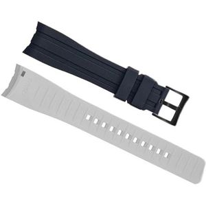 INSTR Dubbele kleur siliconen band voor Citizen Arc Mouth horlogeband armband horloge accessoires 20 mm 22 mm (Color : Black white black, Size : 22mm)