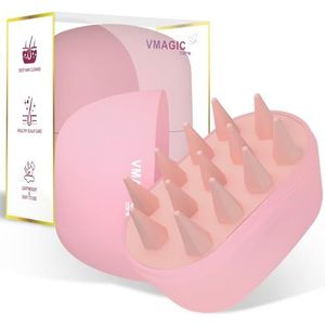 Hoofdhuid Massager Shampoo en Borstel voor Groei en Scrubbing, met Zachte Siliconen en Roos Verwijdering (Roze)