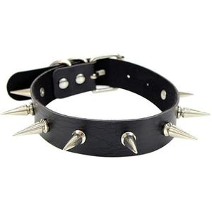 SHANHE Rose rood Blauw Geel Gothic Pu Lederen Roze spiked punk choker kraag spikes Klinknagels vrouwen Bezaaid chocker ketting sieraden