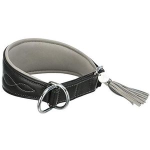 Leren halsband ACTIVE Comfort voor windhonden, S: 27-35 cm / 55 mm, zwart/grijs leder, kragen, halsters, Honden, Nieuws