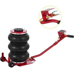 Hydraulische krik, Pneumatische krik, 3T-airbagkrik, drievoudige luchtkrik for voertuigen, extreem snelle hefactie, met wielen, lange handgreep