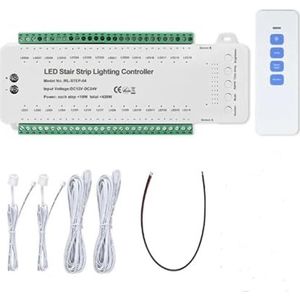Trapverlichtingsregelaar, 28-traps Trapverlichtingscontroller Met PIR-bewegingssensor, 28-kanaals Trapstripdimmer DC12V 24V For Thuistrappen
