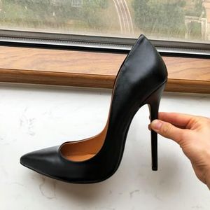 Zwarte Matte Ultra Grote Maat 40-48 Unisex Hoge Hakken Schoenen Wild Drag Queen Crossdress Puntige Neus Stiletto Pumps, Zwart, 47