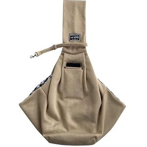 Hond Sling, Puppy Sling, Pet Sling Cat Transporter Draagtas Kat Rugzak Carrier Kleine huisdier Rugzak Verstelbare Pet Sling Konijn Carrier Kitten Carrier (Kleur: Kaki)