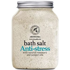 Badzout 1300g ''Anti Stress'' Zeezout - Tegen Acne - Droge Huid - Spierpijn - Vermoeidheid - Huidverzorging - Aromatherapie - Anti-Stress - Bad - Spa - Wellness - Ontspanning - Anti-Aging