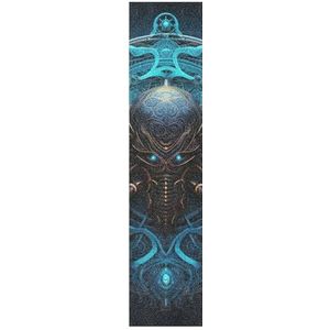 KAAVIYO Abstracte kunst blauw skateboard grip tape zelfklevend antislip voor longboard sticker grip 9 x 33 inch, 1 stuk