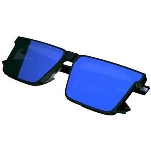 Zonnebril met vierkante plaat, zonnebril in retrostijl for heren, zonnebril met hoge resolutie for autorijden, geschikt for bescherming tegen de zon, vissen, reizen, enz. (Color : Black frame blue fi