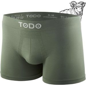 TODO 37% Merino boxershorts heren - kriebelt niet. Elastisch sportondergoed merinowol. Ademende Merino onderbroeken heren (maat S-3XL), 1 x kaki, L-XL