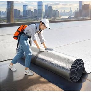 Zelfklevende isolatieschuim geluidsdemper, gebosseleerde aluminiumfolie waterdichte hittebestendige thermische barrière, for dakwand, kanaalbuis.(1*1m/3.2*3.2ft,15MM(THK))