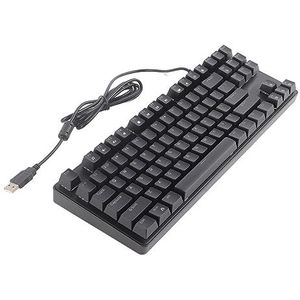 Gamingtoetsenbord Hoge Gevoeligheid 87 Toetsen Blauw Glazuur Zwart Multimediatoetsenbord Spatwaterdicht RGB-licht ABS Stijlvol Kantoorwerktoetsenbord