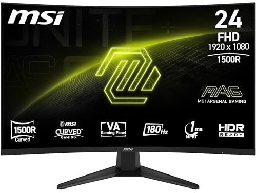 MSI MAG 244C - Gaming Monitor - 24 inch - FHD - VA 1500R Paneel - 1920 x 1080 - 1ms - Adaptive Sync - DP 1.2a - HDMI 2.0b CEC