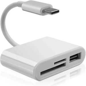 Heble USB-C Cardreader 3-in-1 - Wit - SD Compatibel