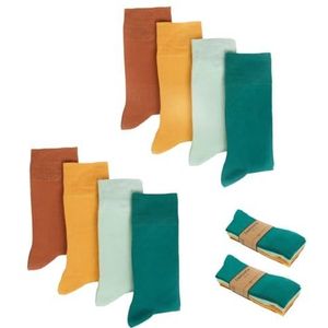 FOOTNOTE 8 paar ademende bamboe sokken heren dames, Meerkleurig, 39-42 EU