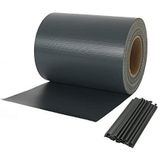 Naimorui PVC privacy film privacy strips tuin privacy hek incl. 20 x bevestigingsclips 450g / m² - dubbelstaafmatten voor tuinhek - (19cmx35m antraciet)