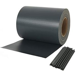Naimorui PVC privacy film privacy strips tuin privacy hek incl. 20 x bevestigingsclips 450g / m² - dubbelstaafmatten voor tuinhek - (19cmx35m antraciet)