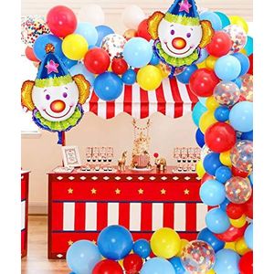 Circus Party Decorations Ballon Garland Arch Kit met Circus Ballonnen Rood Geel Blauw Latex Ballonnen voor Carnaval Thema Verjaardag Babyborrel