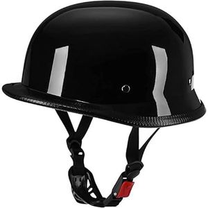 Motorhelm, Duitse stijl halve helm motorfiets cruiser scooter coole for mannen en vrouwen D,XL=61-62CM(E,M=5758CM)