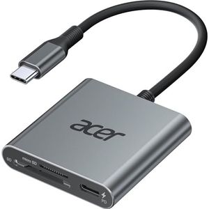 acer USB C SD-kaartlezer 312 MB/s met 100 W PD, UHS-II SD 4.0 Card Reader van aluminium USB C Micro SD-kaartlezeradapter voor iPhone 17 16 15-serie, Galaxy S24, iPad Pro, MacBook Pro, Surface Pro.
