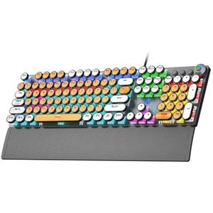 QPSJXN Keycap Retro Punk Keycap Gamical Keyboard Wired RGB Backlit 104 voor compatibiliteit van laptops en tablets pc's (oranje)