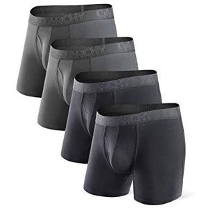 DAVID ARCHY Herenondergoed van bamboe, boxershort, slip, ademend en zacht, boxer met gulp, M