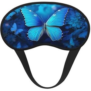 Blauwe mooie vlinder slaapmasker zacht comfortabel oogmasker met verstelbare riem verduistering oogslaap schaduwhoes voor vrouwen meisjes mannen reizen yoga dutje ploegendienst werk