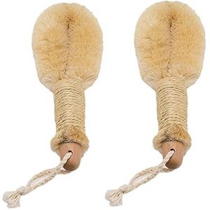 Bad & Douche Droge Huid en Lichaamsborstel, Naturals-vezels om de huid te exfoliëren en cellulitis te verminderen 2 stuks